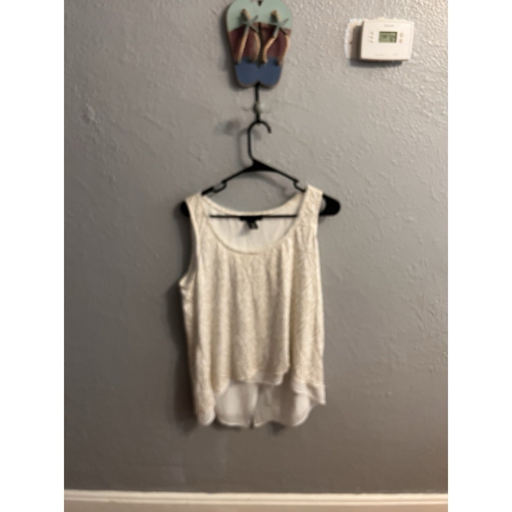 White House Black Market Womes Sleeveless Blouse Size Large Scoop Neck